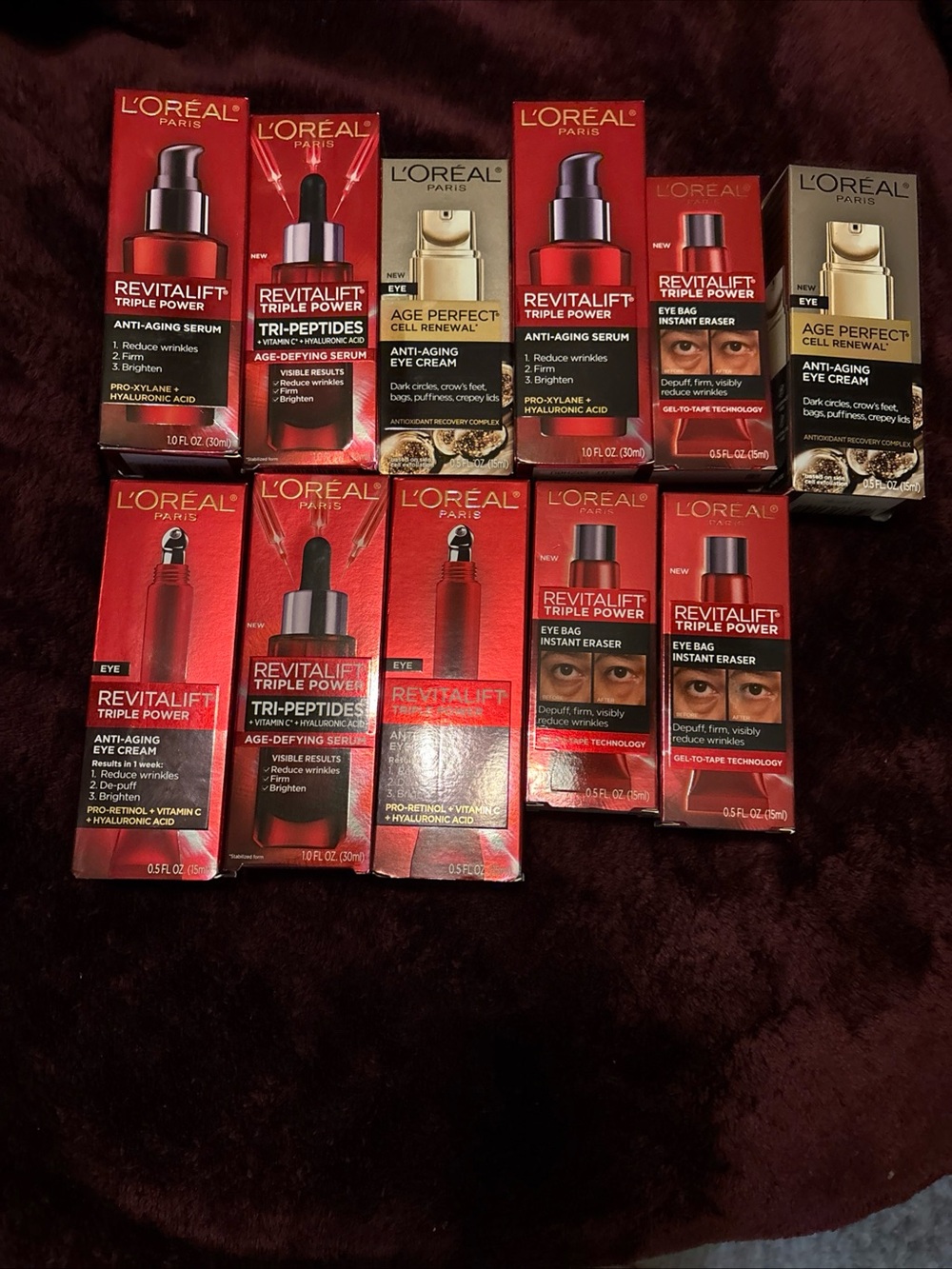 L'Oreal Revitalift & Age Perfect Skincare Set - Red & Gold Packaging